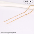 92905 Long chain earrings new arrival young style jewelry rhombus shaped gemstone paved set drop earrings